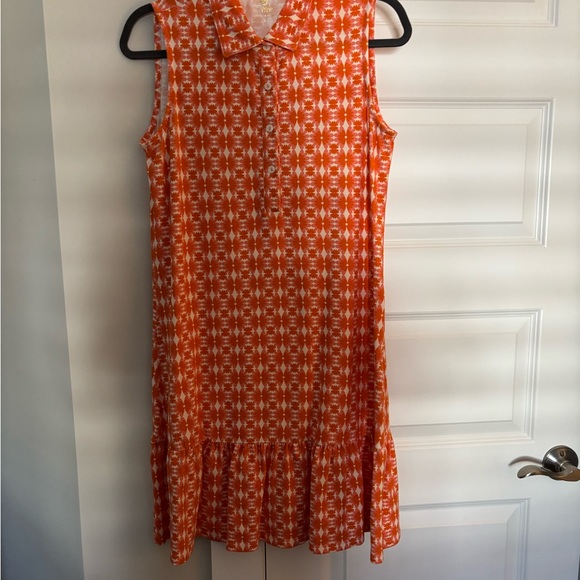Spartina 449 Orange and Pink Joelle Sleeveless Dress - Picture 3 of 5